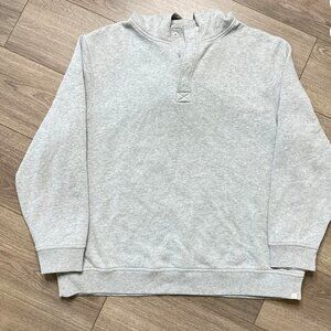 Henley Style Grey Hoodie